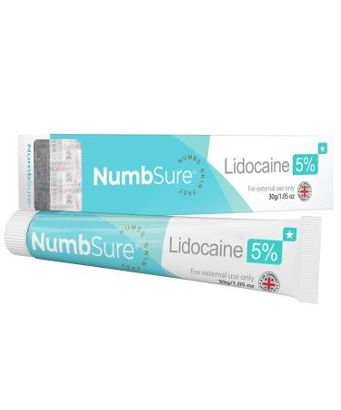 5% Lidocaine Numbing Cream by NumbSure - Extra Strong Topical Numbing Cream For Tattoos, Piercings, Injections, Waxing & More