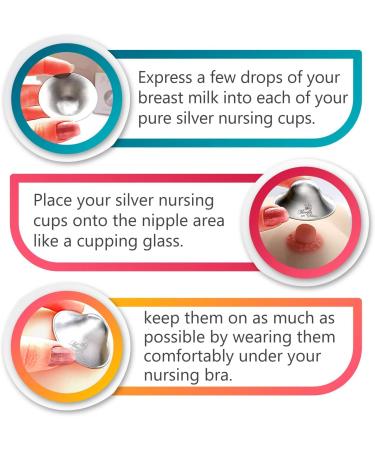 925 Silver Nursing Cups - Nipple Shields for Newborn Nursing - Soothe & Protect Nipples - 2 Count Pack - Buy Online on GoSupps.com