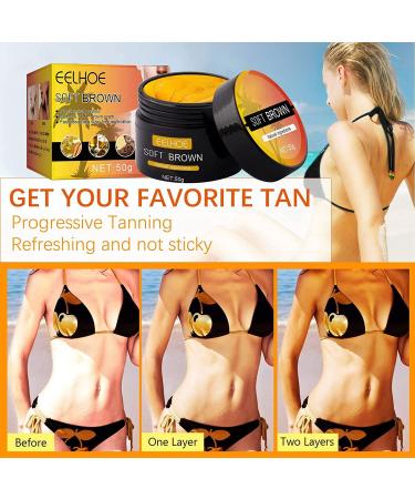 EELHOE Intensive Tanning Gel 3PCS Set | Soft Brown Luxe Accelerator Cream for Sunbeds & Outdoor Sun - Buy Online on GoSupps.com