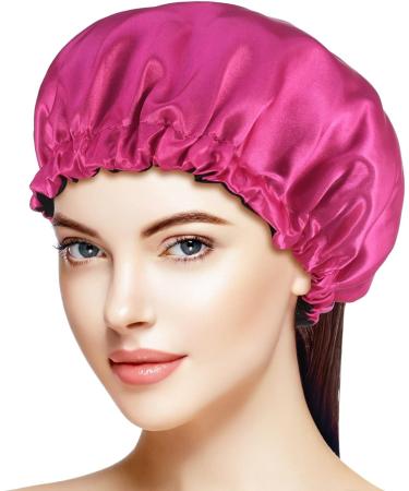Fuyamp 2 Packs Satin Sleep Cap Adjustable Silky Sleep Bonnet for Women Long Curly Hair Double-Sided Waterproof Satin Hair Cap Extra Large Sleep Satin Bonnet for Women Girls Sleeping Red+Black - Buy Online on GoSupps.com