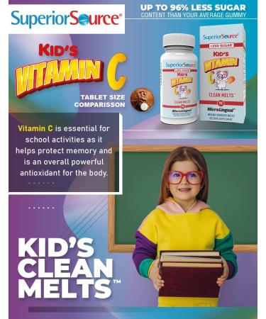 Superior Source Kids Vitamin C 125mg Quick Dissolve Sublingual Tablets 90 Ct - Immune Support & Non-GMO - Buy Online on GoSupps.com