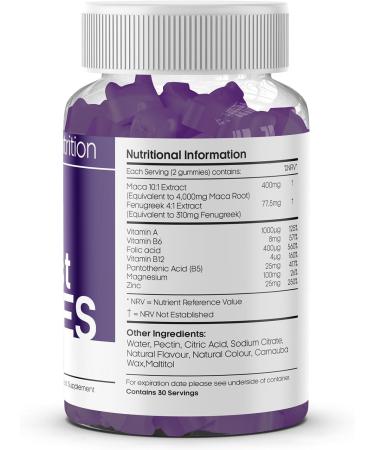 Testboost Gummies for Men - Natural Testosterone Supplement with Zinc, Magnesium, Maca & Fenugreek - Vegan Friendly Grape Flavored Option - Buy Online on GoSupps.com