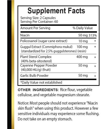 Herbal Choless Control Natural Formula for Cholesterol Support in Normal Range | Niacin Garlic Cayenne Powder Policosanol & Guggul Blend - 2 Bottles 120 Capsule - Buy Online on GoSupps.com