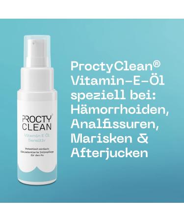 ProctyClean Vitamin E Oil for Intimate Care - Natural Alternative for Hemorrhoids & Anal Fissures - Soothing Relief for Men & Women - Buy Online on GoSupps.com