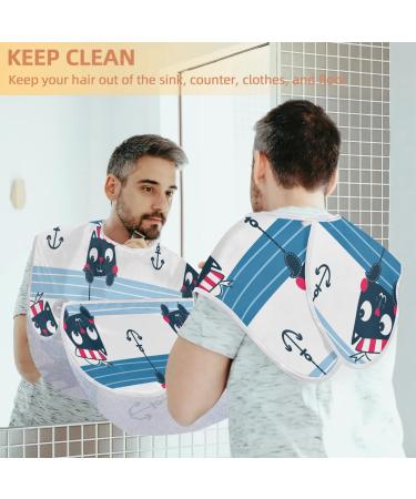 Cute Cat Painting Beard Bib Apron | Waterproof Hair Catcher for Men | Non-Stick Grooming Cape with Suction Cups | Perfect Gifts for Cat Lovers - Buy Online on GoSupps.com