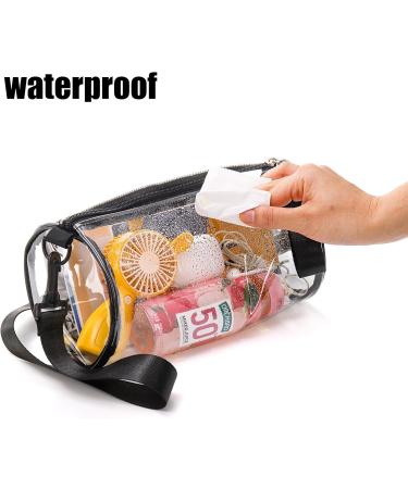 Zenfun Clear Shoulder Bags - 3 Pack Transparent Wallets Stadium Approved PVC Bags for Sports Concerts Festivals Events & Hiking - Adjustable Straps Black - Buy Online on GoSupps.com