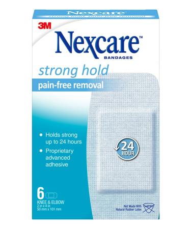 Nexcare Strong Hold Pain Free Removal Bandages for Knee and Elbow 6 Count Knee & Elbow - Buy Online on GoSupps.com