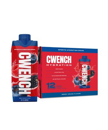 CWENCH HYDRATION Ready to Drink Sports Beverage Berry Crush Flavor Zero Sugar Electrolyte Drink with B Vitamins 16.9 fl oz Bottles Pack of 12 Berry Crush 16.9 Fl Oz (Pack of 12)