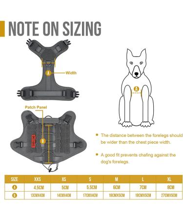 Oneigris Tactical Dog Harness - Fire Watcher Safety Vest for Service Dogs XXS Gray No-Pull D-Ring 1000D Nylon 1 Handle - International Shipping Available - Buy Online on GoSupps.com