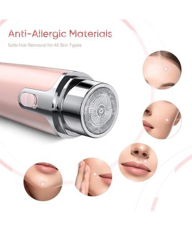 Scienbeauty Painless Electric Facial Hair Remover Trimmer for Women - Pink Ladies Shaver with Dust Protection Cover for Peach Fuzz & Lip Hair - Buy Online on GoSupps.com