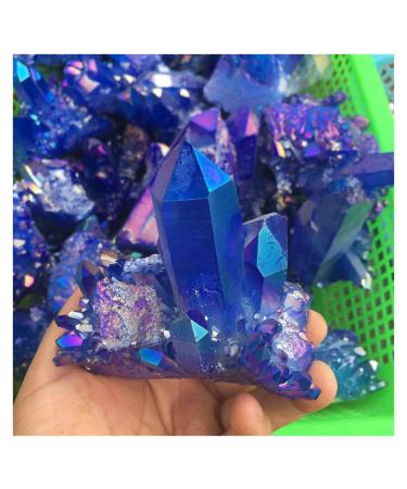 Natural Crystal Rough Crystal Cluster Blue Crystal Cluster Natural Raw Clear Quartz Rough (Size : 180-200g)