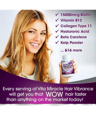 Hair Skin and Nails Vitamins with Biotin 15000mcg for Longer, Shiny Hair, Healthy Skin, Strong Nails, and Lush Lashes | Faster Hair Growth for Women 60 Count - Buy Online on GoSupps.com