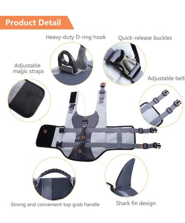 ASENKU Dog Life Jacket Safety Vest for Swimming and Boating - Gray, X-Large - Buy Online on GoSupps.com