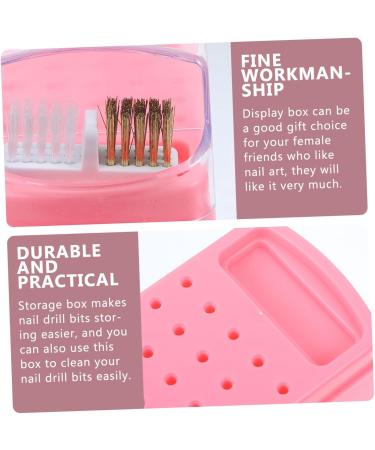 Healeved Nail Polish Head Box Charm Holder Nail Drill Bits Display Rack Nail Bit Holder Nail Drill Bit Organizer Clear Nail Supply Holder Pink Major Display Stand Women's Plastic - Buy Online on GoSupps.com