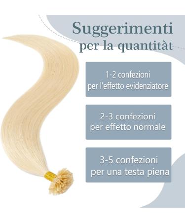 24 inches Pre Bonded Hair U Tip Extensions 1g 100 Strands Keratin Fusion Invisible Nail 100g Real Remy Human Hair(#613 Bleach Blonde) - Buy Online on GoSupps.com