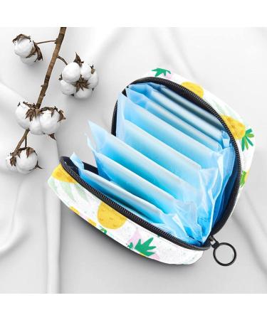 Summer Ananas Napkin Storage Bag - Portable Menstrual Cup & Breastfeeding Holder for Women Teens & Girls with Pink Leaves Design - Buy Online on GoSupps.com