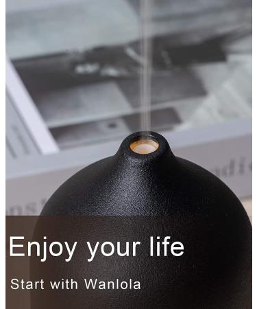 Wanlola 120ml Ceramic Essential Oil Diffuser for Aromatherapy - Waterless Auto-Off Function - Ideal for Home, Office, and Room - Black - Buy Online on GoSupps.com