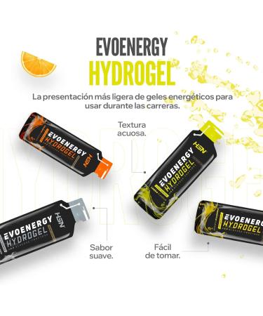 HSN Evonergy Hydrogel with caffeine orange 12 pieces of 70 ml 30 g carbohydrates per gel ratio 108 glucose fructose high absorption capacity no GMO vegan gluten and - Buy Online on GoSupps.com