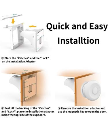 Calish Child & Baby Safety Proof Magnetic Cupboard Locks (10 Locks + 2 Keys) No Screws or Drilling Protect Your Kids & Toddlers Bonus Instruction Video 2keys 10locks - Buy Online on GoSupps.com