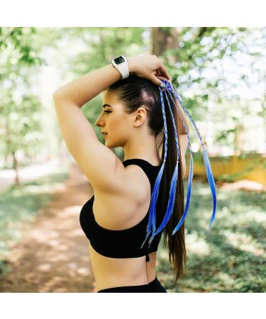 Braiding Hair Extensions Blue Braids Hair Extensions Hairpieces Ponytail Holder Hair Tie Hair Accessories for Girls Women - Buy Online on GoSupps.com
