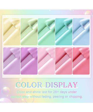 Yueshop Pastel Gel Nail Polish Kit - 10PCS 8ml Macaron Candy Colors for Summer DIY Manicure - Buy Online on GoSupps.com