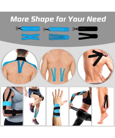 Buy Kinesiology Tape Precut 3 Rolls - Athletic Sports Tape for Muscles & Joints Knee Ankle Shoulder Support - Latex Free Water Resistant 60 Strips - Fast International Shipping - Buy Online on GoSupps.com