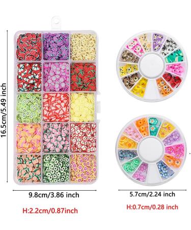 9220pcs 3D Charms Mix Styles Mini Animals Fruit Nail Art Slices Flower Polymer Slices - Buy Online on GoSupps.com