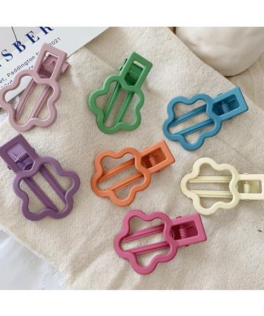 Elegant Matte Duckbill Barrette Trendy Metal Hairpin with Flower Design for Girls - Buy Online on GoSupps.com