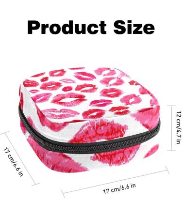 Menstrual Pad Bag with Zipper | Stylish Tampon Pouch for Women & Girls | Lips Prints Collection - Buy Online on GoSupps.com