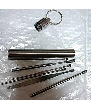 Earpick 6-Piece in Aluminum Barrel Elastic Mallet Spring Head 360 Degree Rotation Ladle Ear Silver - Buy Online on GoSupps.com
