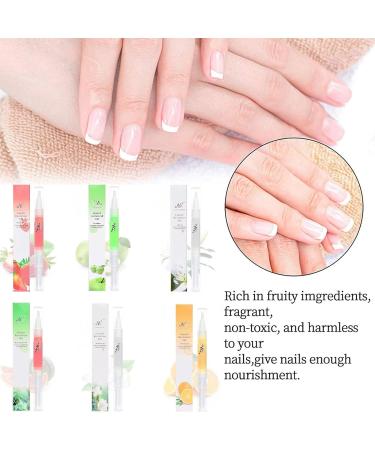 6PCS Nail Nutrition Oil Rotating Pen Set for Moisturizing Care and Cuticle Health (Strawberry, Apple, Lily, Watermelon, Orange, Jasmine) - Buy Online on GoSupps.com