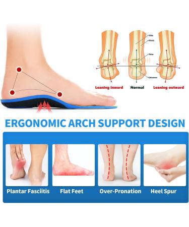 Orthotic Inserts for Flat Feet & Plantar Fasciitis Relief - Gel Insoles for Heel Pain - Yellow - Size M(Men 8.5-10/Women 9.5-11) - Buy Online on GoSupps.com