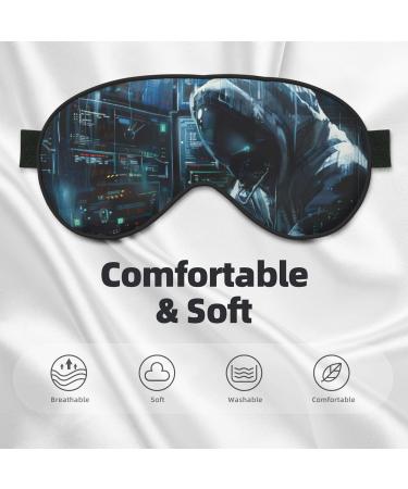 SSIMOO Hacker Attack Soft Sleep Eye Mask - Breathable Eye Patch for Women Ideal for Travel & Relaxation Black - Buy Online on GoSupps.com