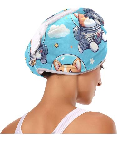 Dog Astronauts Hair Towel 2 Pack | Super Absorbent Quick Dry Hair Turbans for Women & Girls - Buy Online on GoSupps.com