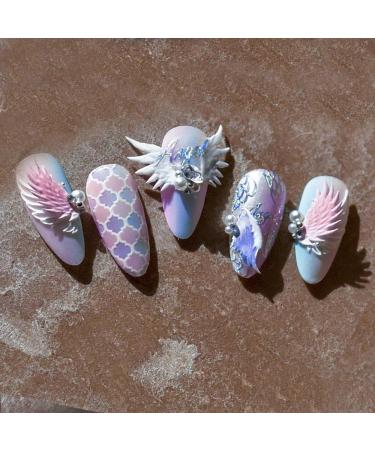 Nail Art Self Adhesive Wings Craft 5D Nail Sticker Decals Transfer Stickers Nail Art Decoration(1) Style1 - Buy Online on GoSupps.com