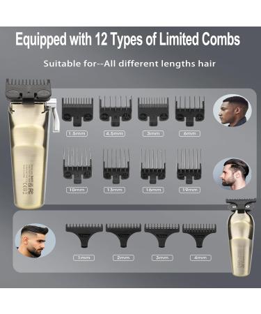 Professional Hair Clippers for Men | Cordless T-Blade Trimmer & Beard Trimmer Set | Hair Cutting Kit with LCD Display | Perfect Gifts for Men in Bronze - Buy Online on GoSupps.com
