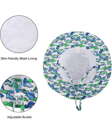 LACOFIA Toddler Baby Sun Hat | Wide Brim Bucket Hat for Outdoor Swim | Adjustable 6-24 Months | Unisex Kids Summer Beach Pool Wear | B-Dinosaur - Buy Online on GoSupps.com