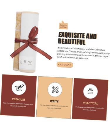NUOBESTY Rice Paper Scroll Office Decor Wall Blank Scrolls Calligraphy Scroll Handwriting Chinese Painting Assorted Color 1 38X10X2.5CM - Buy Online on GoSupps.com