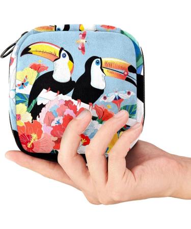 Shop Colorful Menstruation Pad Bags with Zipper - Funny Birds & Flower Patterns for Women & Girls - Buy Online on GoSupps.com