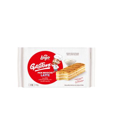 Italian Gourmet E.R. Gastone Lago Pan Brioche al Latte Snack filled with milk cream 135g each pack contains 5 snacks of 27g