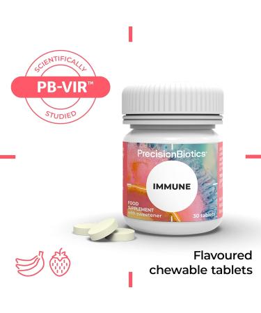 Immune by PrecisionBiotics: Bifidobacterium Longum Strain with Vitamin D - 30 Chewable Probiotic Capsules - Buy Online on GoSupps.com