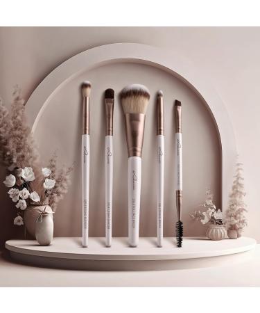 Shop Luvia Daily Selection Make-Up Brush Set | 5 Vegan Cosmetic Brushes for Powder Eyebrow & Eyes International Shipping Available - Buy Online on GoSupps.com