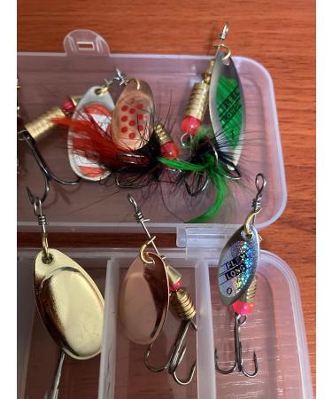 Shop 10Pcs Multi-Colored Spinner Bait Set for Trout Pike Bass & Salmon - Angelk der Fishing Lure with Box - Buy Online on GoSupps.com