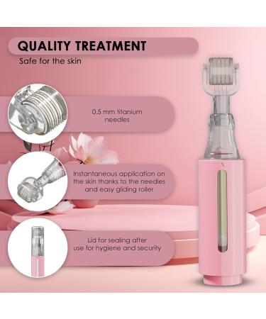 Derma roller with Reservoir + Step by Step Guide Professional microneedling for home Facial Microneedling 140 Titanium Needles (Needle 0.5 mm) Derma roller 0 5 mm - Buy Online on GoSupps.com