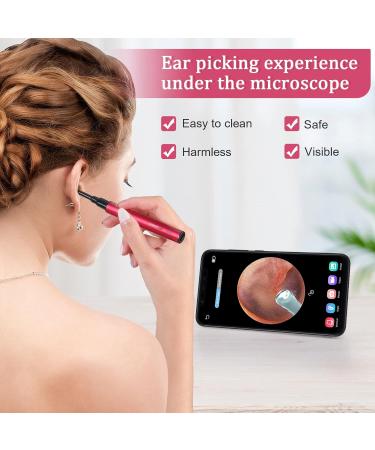 Ear Wax Removal Tool with Camera Smart Visual Otoscope for iPhone iPad Android Ear Cleaning Tool with Lights in Rose Red - Buy Online on GoSupps.com