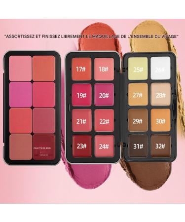 Eyeshadow Palette Blush and Highlighter Palette 16 Colors Cream Texture - High Light Concealer Waterproof Ideal for Face Makeup Travel Evening - Buy Online on GoSupps.com