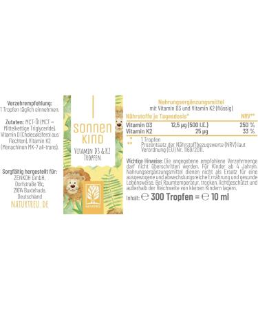 Vegan Vitamin D3 K2 Drops for Kids - 300 Days Supply 500 IU from Lichen & 25 g K - Boost Immunity & Health - Buy Online on GoSupps.com