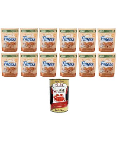 Nestlè Granola Miele Granola Crunchy Cereals with Whole Grains, Oats and Honey, 12 x 300g Bags + Polpa Italian Gourmet 400g