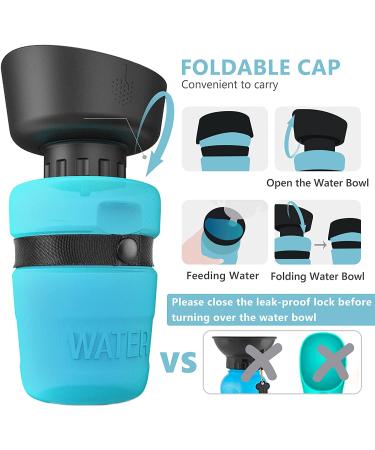 Lesotc 2022 Upgraded Pet Water Bottle for Dogs - Foldable & Leak Proof Dog Travel Dispenser - Lightweight & Convenient for Outdoor Walking, Hiking, Travel - BPA Free 18oz Blue - Buy Online on GoSupps.com