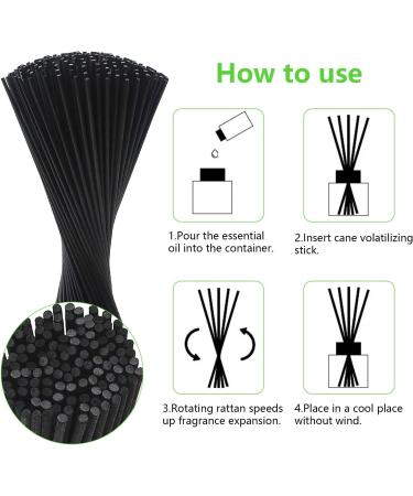 Omiga 200 Natural Rattan Diffuser Sticks for Home & Office - Black Room Fragrance Replacement | Aromatherapy Essential Oils - Buy Online on GoSupps.com